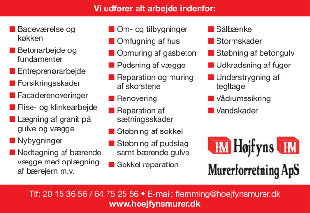 Højfyns Murerforetning Aps